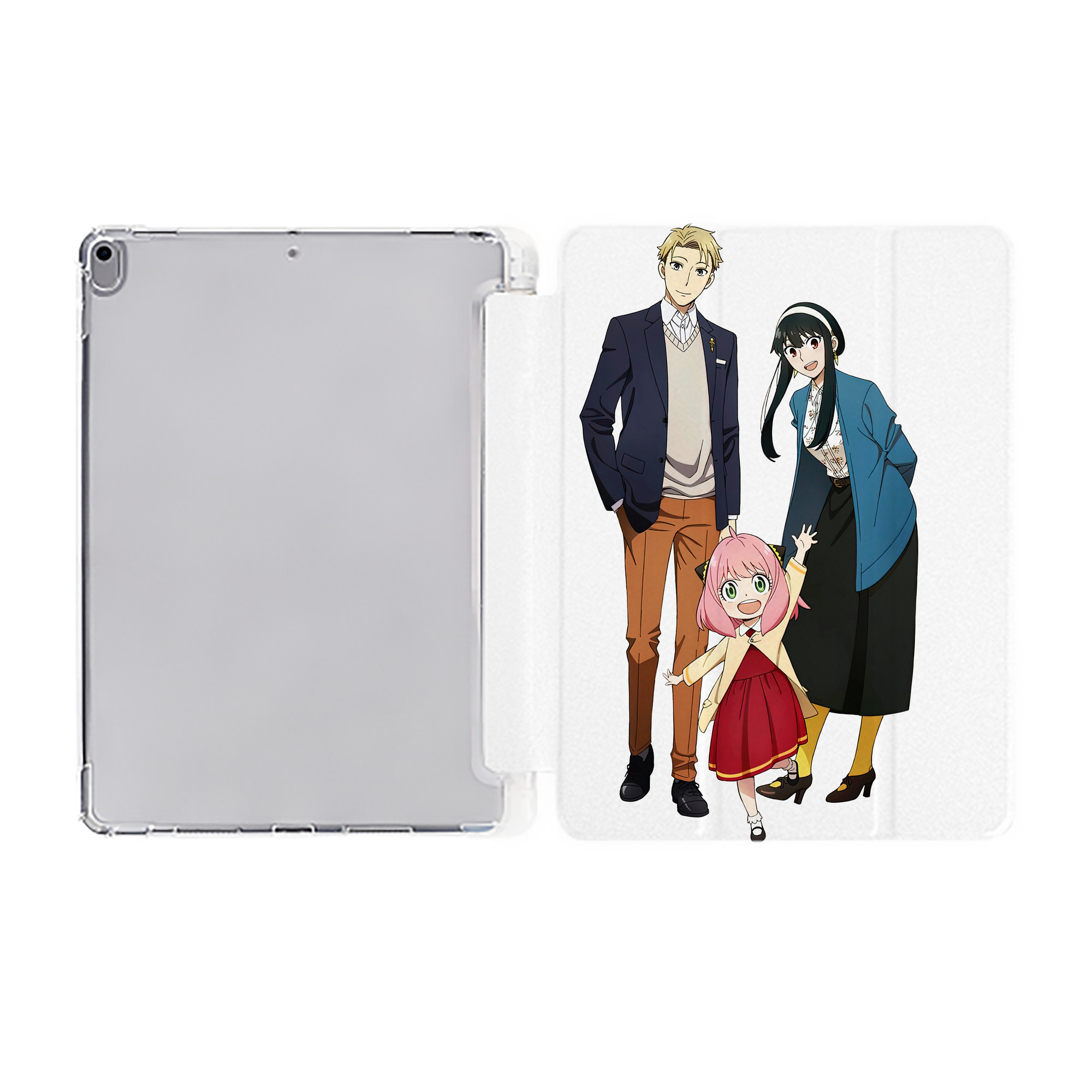 （画像用） SPY×FAMILY间谍家家酒 IPad ケース ペン収納付き 三つ折りスタンド PUレザー×シリコン 対応機種9.5/10.5/10.9インチ